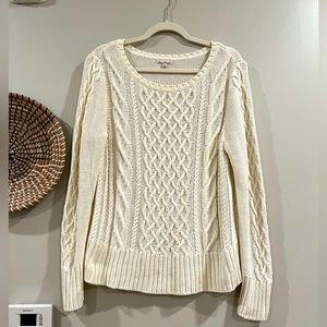 Ivory Cableknit Sweater Large - Gap